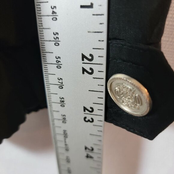 CS SIGNATURE Womens Windbreaker Coat Sz 1X Pockets Lined Button & Zip Black/Tan - Picture 13 of 16